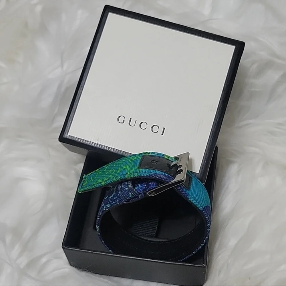 Gucci | Accessories | Gucci Blue And Green Womens Belt 